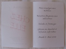 Menu of Chez Elle, Houdemont, France